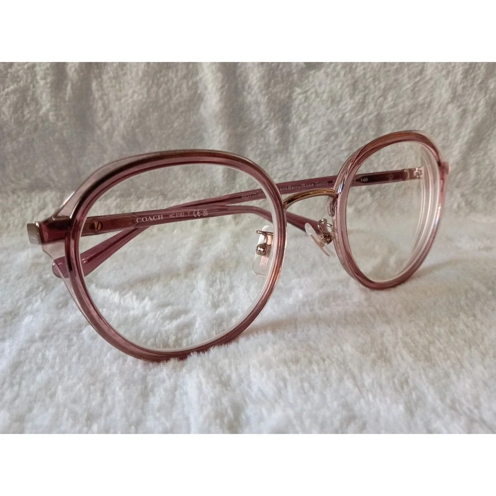 Coach HC5162 9331 Transparent Berry Rose Gold Eyeglass Frames 50-22-140